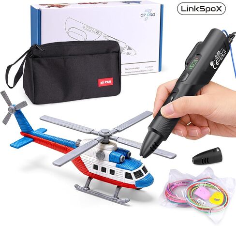 3D Printing Pen Kit, 3D Printer Pen with Adjustable Temperature,Stepless Speed, PLA/ABS Compatible 3D Drawing LCD Display, for Creative Art, DIY Projects,Black in Kuwait