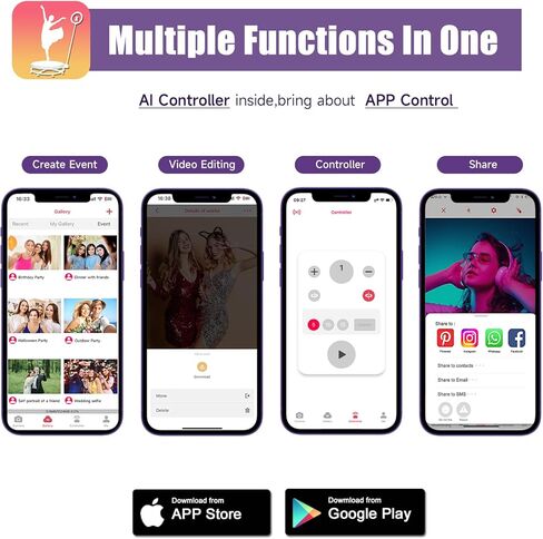 Harzhi Overhead 360 Photo Booth مع تطبيق التحكم في البرمجيات 360 درجة تدور كامل الجسم مع ضوء الحلقة للحفلات الكبيرة (كشك+ذراع) in Kuwait