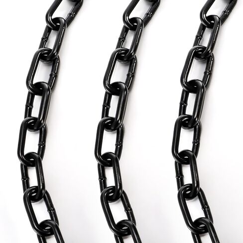 Long Black Chain Link 1/4" x 19.7 Ft, Heavy Duty Metal Porch Swing Chain for Hanging, Carbon Steel Coil Chains for Outdoor Fence, Punching Bag, Hammock Chair, Safe Working Load, Tie Down in Saudi Arabia