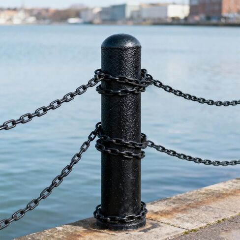 Long Black Chain Link 1/4" x 19.7 Ft, Heavy Duty Metal Porch Swing Chain for Hanging, Carbon Steel Coil Chains for Outdoor Fence, Punching Bag, Hammock Chair, Safe Working Load, Tie Down in Saudi Arabia