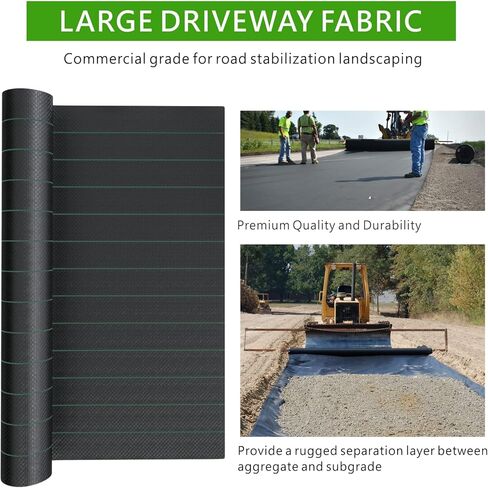 13ft x 60ft Driveway Fabric 5oz Heavy Duty, 800lbs Tensile Strength Woven Geotextile Fabric, Commercial Grade Ground Stabilization Underlayment for Road, Gravel, Erosion Control in Saudi Arabia