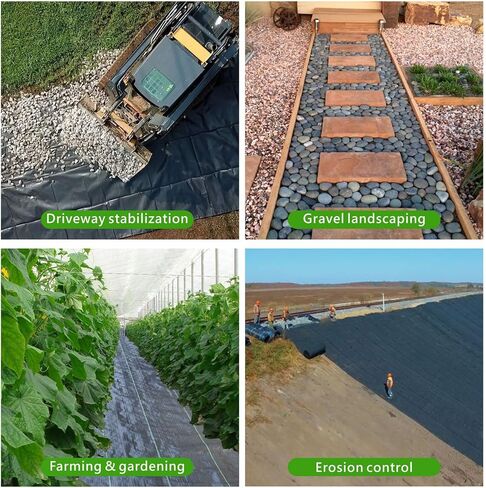 13ft x 60ft Driveway Fabric 5oz Heavy Duty, 800lbs Tensile Strength Woven Geotextile Fabric, Commercial Grade Ground Stabilization Underlayment for Road, Gravel, Erosion Control in Saudi Arabia