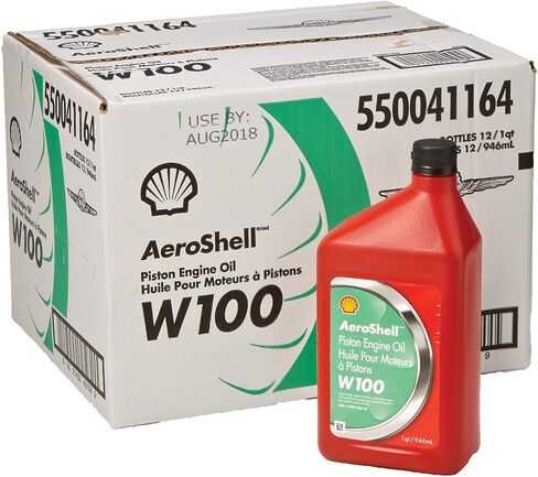 AeroShell Oil W100 SAE Grade 50 Ashless Dispersant Aircraft Oil - 12 Quart/Case in Kuwait