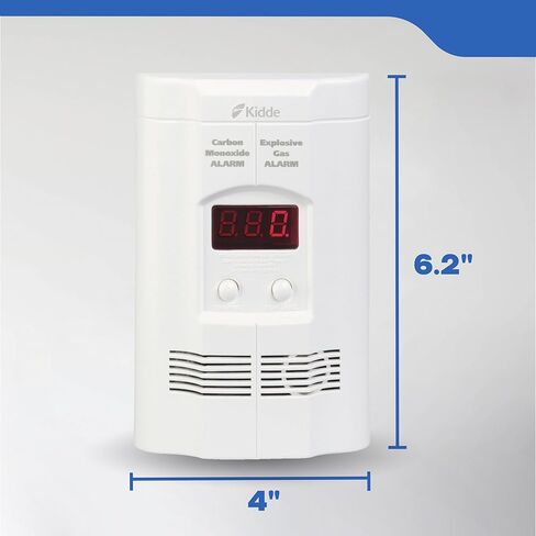 Kidde Carbon Monoxide Detector, Propane, Natural, Methane, & Explosive Gas Alarm, Plug-in Wall with 9-Volt Battery Backup, Digital LED Display in Saudi Arabia
