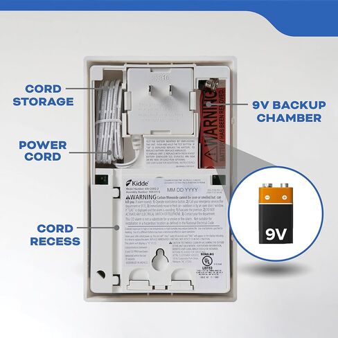 Kidde Carbon Monoxide Detector, Propane, Natural, Methane, & Explosive Gas Alarm, Plug-in Wall with 9-Volt Battery Backup, Digital LED Display in Saudi Arabia