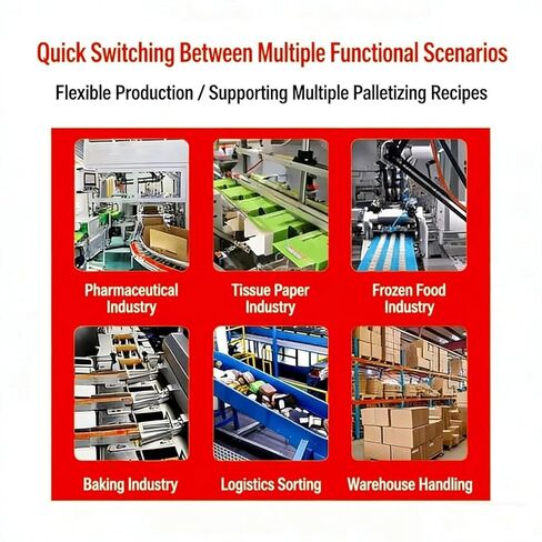 Robotic Palletizer System High-Efficiency Palletizing Machine for Carton and Barrel Stacking 6-Axis Industrial Robot Arm for End-of-Line Automation in Warehouses and Factories in Kuwait