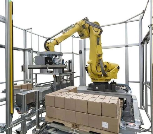 High-Efficiency Robotic Palletizer 5-50kg Heavy-Duty Automatic Palletizer for Carton Box Stacking in Packaging Line PLC-Controlled Industrial Palletizing Robot for Warehouses in Kuwait