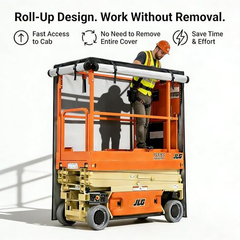 غطاء رفع مقصي، 75 بوصة طول × 34 بوصة عرض × 87 بوصة ارتفاع، يناسب JLG وGenie وUpRight وSkyjack وغيرها من العلامات التجارية. مصنوع من قماش أكسفورد مقاوم للماء عالي التحمل 600D، ويمكن لفه للاستخدام أثناء التشغيل. in Kuwait