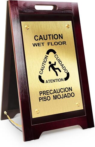 لافتة تحذير خشبية للأرضيات المبللة، لوحة معدنية قابلة للطي على الوجهين، مناسبة للمدارس والمكاتب والفنادق والحمامات والأسطح وغيرها من المناطق in Kuwait
