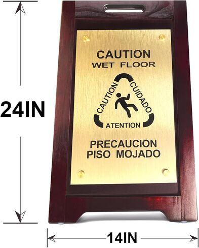 لافتة تحذير خشبية للأرضيات المبللة، لوحة معدنية قابلة للطي على الوجهين، مناسبة للمدارس والمكاتب والفنادق والحمامات والأسطح وغيرها من المناطق in Kuwait