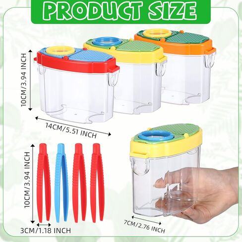 3 Pcs Bug Catchers for Kids Collection Viewer for Kids Critter Insect Cage Bug Tweezer Magnifying Insect Box Magnifier Container Butterfly Catcher Cage, Science Nature Exploration Tools in Saudi Arabia