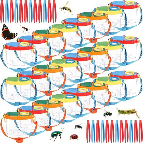 3 Pcs Bug Catchers for Kids Collection Viewer for Kids Critter Insect Cage Bug Tweezer Magnifying Insect Box Magnifier Container Butterfly Catcher Cage, Science Nature Exploration Tools in Saudi Arabia