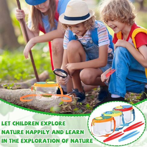 3 Pcs Bug Catchers for Kids Collection Viewer for Kids Critter Insect Cage Bug Tweezer Magnifying Insect Box Magnifier Container Butterfly Catcher Cage, Science Nature Exploration Tools in Saudi Arabia