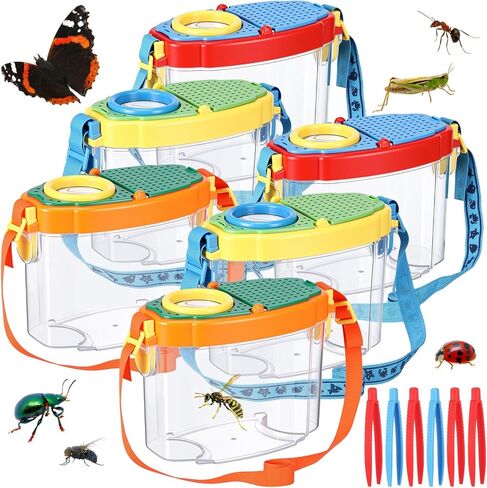 3 Pcs Bug Catchers for Kids Collection Viewer for Kids Critter Insect Cage Bug Tweezer Magnifying Insect Box Magnifier Container Butterfly Catcher Cage, Science Nature Exploration Tools in Saudi Arabia