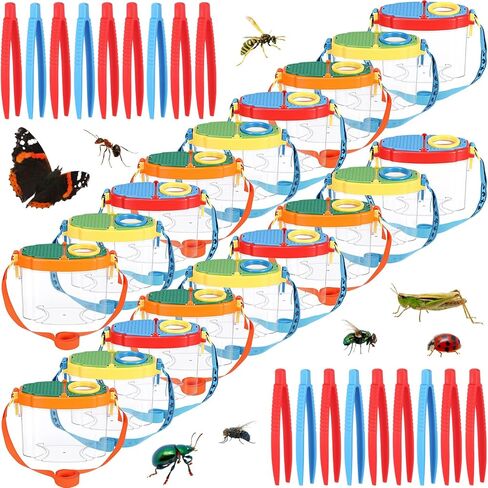 3 Pcs Bug Catchers for Kids Collection Viewer for Kids Critter Insect Cage Bug Tweezer Magnifying Insect Box Magnifier Container Butterfly Catcher Cage, Science Nature Exploration Tools in Saudi Arabia