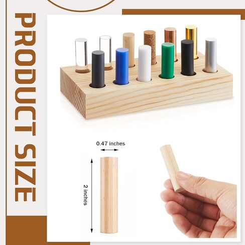 Yinkin 12 Pcs Cylindrical Bars Density ID Set, Hardwood, Softwood, Aluminum, Red Copper, Brass, Rubber, Pom, Nylon, PVC, Glass, Acrylic, PTFE with Block, for Density, Electrostatic Friction Experiment in Saudi Arabia