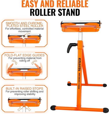 حاملان دواران قابلان للطي، سعة تحميل 250 رطلاً لكل حامل، ارتفاع قابل للتعديل 28-43.5 بوصة، دعم ثابت لمنشار الطاولة وأعمال النجارة in Kuwait