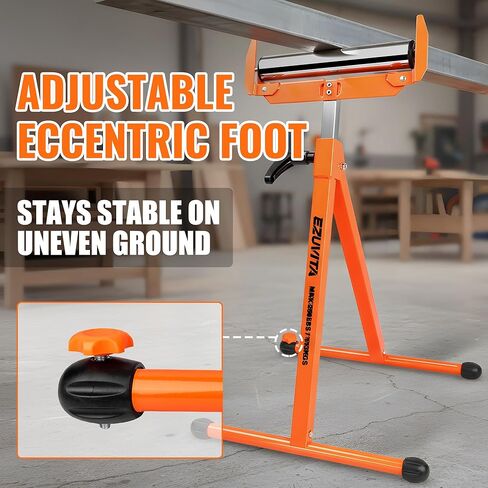 حاملان دواران قابلان للطي، سعة تحميل 250 رطلاً لكل حامل، ارتفاع قابل للتعديل 28-43.5 بوصة، دعم ثابت لمنشار الطاولة وأعمال النجارة in Kuwait