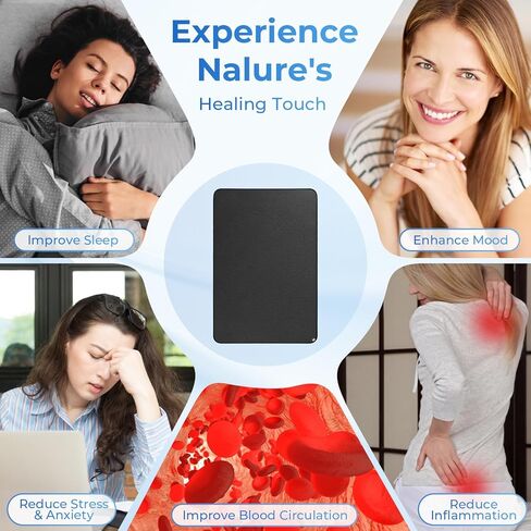 Professional Grounding Mat with Carbon Fiber Technology | 24"x16" Indoor Earthing Pad + 15ft Medical-Grade Cord | Cellular Energy Renewal & Inflammation Support in Kuwait