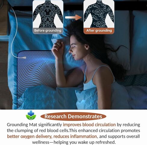 حصيرة أرضية من الجرافين للسرير الملكي: علاج أرضي داخلي لتحسين النوم وتعزيز الطاقة - وسادة نوم موصلة مع فوائد مؤرضة - مجموعة هدايا صحية للنساء in Kuwait
