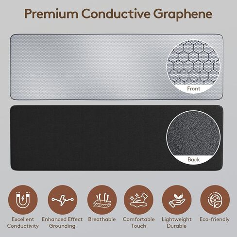 حصيرة أرضية من الجرافين للسرير الملكي: علاج أرضي داخلي لتحسين النوم وتعزيز الطاقة - وسادة نوم موصلة مع فوائد مؤرضة - مجموعة هدايا صحية للنساء in Kuwait
