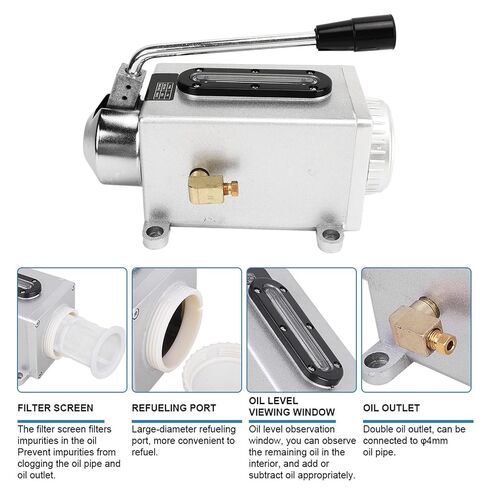 مضخة تزييت يدوية M8X1 بتحكم رقمي بالكمبيوتر 4 مم 500 سي سي مضخة تزييت يدوية من الألومنيوم المصبوب لآلة طحن القطع والمخرطة in Kuwait