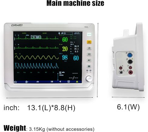 12.1" Veterinary Vital Signs Monitor for Pets, Animal ECG, SpO2, Blood Pressure, Respiration & Temperature Monitoring for Dog, Cat and Small Animals in Kuwait