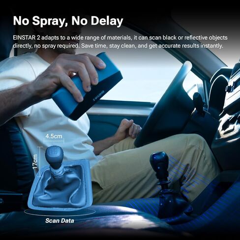 ماسح ضوئي لاسلكي ثلاثي الأبعاد من EINSTAR 2، و17 خطًا متوازيًا ليزر أزرق وضوء الأشعة تحت الحمراء VCSEL يدعم المسح الضوئي ثلاثي الأبعاد للأشياء الصغيرة إلى الكبيرة، ومسح ضوئي عالي السرعة يصل إلى 90 إطارًا في الثانية، ويدعم علامات 3 مم، 6 مم، 12 مم. in Kuwait
