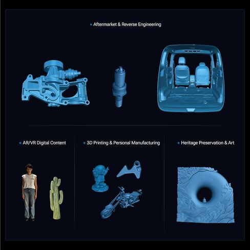 ماسح ضوئي لاسلكي ثلاثي الأبعاد من EINSTAR 2، و17 خطًا متوازيًا ليزر أزرق وضوء الأشعة تحت الحمراء VCSEL يدعم المسح الضوئي ثلاثي الأبعاد للأشياء الصغيرة إلى الكبيرة، ومسح ضوئي عالي السرعة يصل إلى 90 إطارًا في الثانية، ويدعم علامات 3 مم، 6 مم، 12 مم. in Kuwait