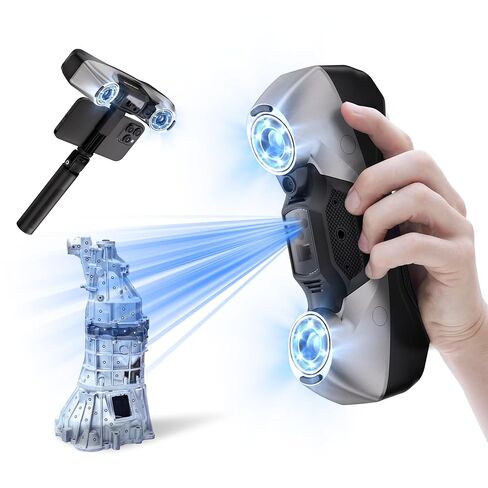 ماسح ضوئي Revopoint MetroY Pro ثلاثي الأبعاد للطباعة ثلاثية الأبعاد، دقة تصل إلى 0.01 مم، 34+15+1 ماسح ضوئي محمول بالليزر أزرق صناعي، 62 سطرًا كاملاً، معاينة في الوقت الفعلي، Wi-Fi 6 مدمج، مسح ثلاثي الأبعاد بالألوان الكاملة in Kuwait
