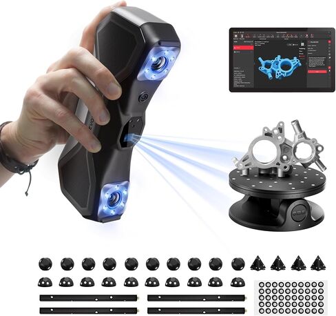 Revopoint MetroX Pro 3D Scanner for 3D Printing, Industrial-Grade Precision 0.01mm, 30+15 Blue Laser Scan, Full Color Scanning, for Reverse Engineering & Automotive Modeling, Advanced in Kuwait