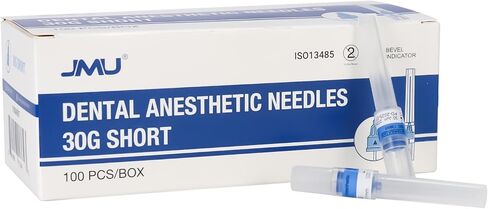 JMU 100 قطعة من إبر محور الأسنان البلاستيكية، بطول 27 جرام، معقمة بغاز EO، إبرة أسنان للاستعمال مرة واحدة بطول 35 مم لطبيب الأسنان in Kuwait