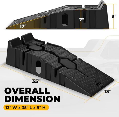 Auto Dynasty Car Ramps for Oil Changes and Lfit, 2Pcs Portable Car Service Ramps with Anti Slip Grooves for Home Garage Maintenance, 2.5 Ton (5000 lb) Load Capacity Vehicle Ramps for Auto Repair in Saudi Arabia