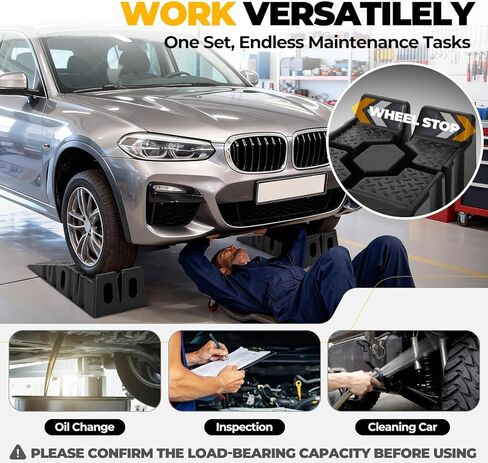Auto Dynasty Car Ramps for Oil Changes and Lfit, 2Pcs Portable Car Service Ramps with Anti Slip Grooves for Home Garage Maintenance, 2.5 Ton (5000 lb) Load Capacity Vehicle Ramps for Auto Repair in Saudi Arabia
