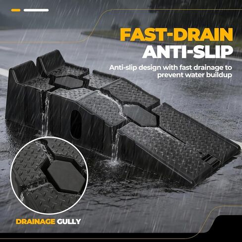Auto Dynasty Car Ramps for Oil Changes and Lfit, 2Pcs Portable Car Service Ramps with Anti Slip Grooves for Home Garage Maintenance, 2.5 Ton (5000 lb) Load Capacity Vehicle Ramps for Auto Repair in Saudi Arabia