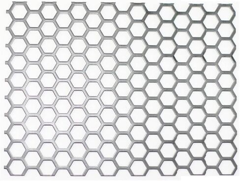 304 لوح مثقوب من الفولاذ المقاوم للصدأ بفتحة سداسية ولوحة شبكية معدنية لوحة تزيينية لشبكة تنفيس الهواء ومرشح حماية الأثاث للاستخدام الخارجي بنفسك (قطر 10 مم، 50 * 50 * 0.1 سم) in Kuwait