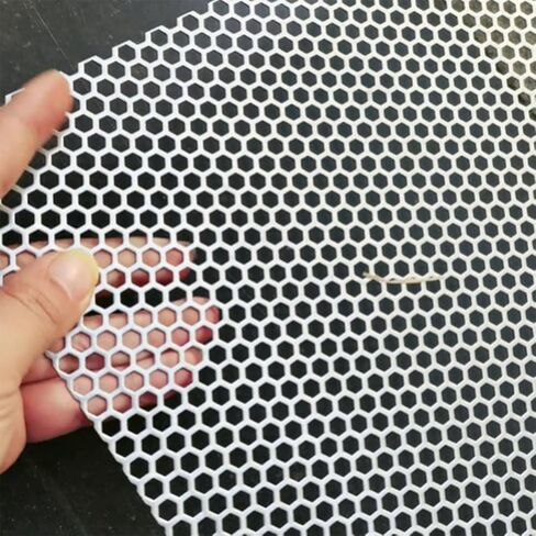 304 Stainless Steel Perforated Sheet Hex Hole Metal Mesh Plate Decorative Panel for Air Vent Grille Filter Guard Furniture DIY Outdoor Use(Dia 10mm,50 * 50 * 0.1cm) in Saudi Arabia