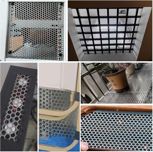 304 Stainless Steel Perforated Sheet Hex Hole Metal Mesh Plate Decorative Panel for Air Vent Grille Filter Guard Furniture DIY Outdoor Use(Dia 10mm,50 * 50 * 0.1cm) in Saudi Arabia