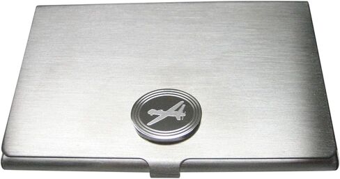 Kiola Designs Silver Toned Etched Oval Unmanned Aerial Vehicle UAV Drone V2 Business Card Holder in Kuwait
