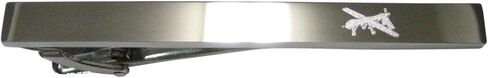 Kiola Designs Silver Toned Etched Sleek Unmanned Aerial Vehicle UAV Drone Tie Clip in Kuwait