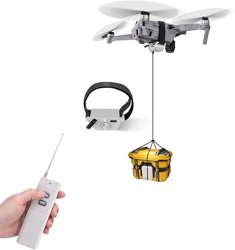 نظام عالمي لتوصيل الحمولة بدون طيار مع إطلاق عن بعد - آلية إسقاط الهواء ومشبك متعدد الأغراض لخواتم الزفاف، طُعم الصيد، يناسب DJI Mini 3 Pro/Mavic 3 Pro/Mini 4 Pro/Air 3/Avata والمزيد in Kuwait