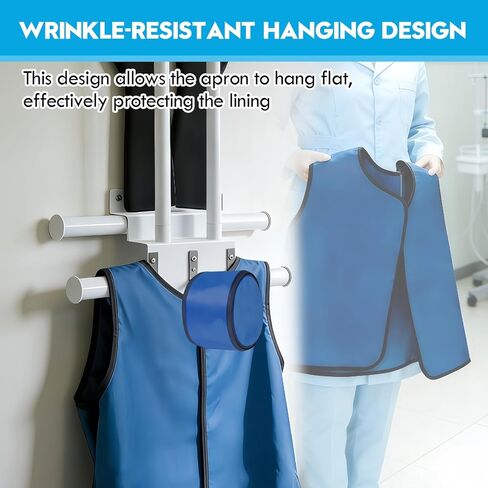 Upgraded X-Ray Apron Hanger & Glove Wall-Mounted, Rack with 3 Removable Hooks, Holds 2 Lead Apron Hanger & 4 Gloves, Adjustable Storage for X-Ray Radiation, Thyroid Shields, Lead Gown in Kuwait