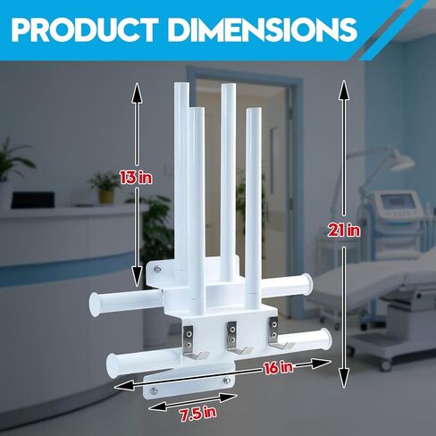 Upgraded X-Ray Apron Hanger & Glove Wall-Mounted, Rack with 3 Removable Hooks, Holds 2 Lead Apron Hanger & 4 Gloves, Adjustable Storage for X-Ray Radiation, Thyroid Shields, Lead Gown in Kuwait