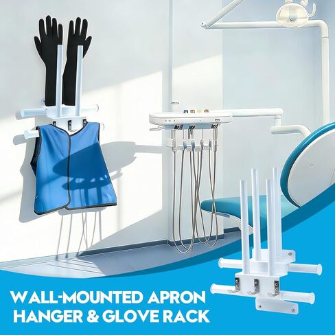 Upgraded X-Ray Apron Hanger & Glove Wall-Mounted, Rack with 3 Removable Hooks, Holds 2 Lead Apron Hanger & 4 Gloves, Adjustable Storage for X-Ray Radiation, Thyroid Shields, Lead Gown in Kuwait