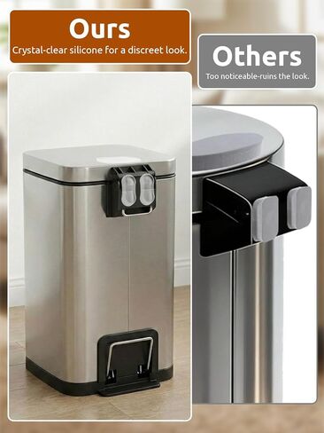 Transparent Wall Protector Behind Trash Can, 6-Pack Silicone Trash Can Bumpers for Lid & Body, Peel and Stick Scuff Guard to Protect Walls/Cabinets, 2 Sizes for Round & Square Cans in Kuwait
