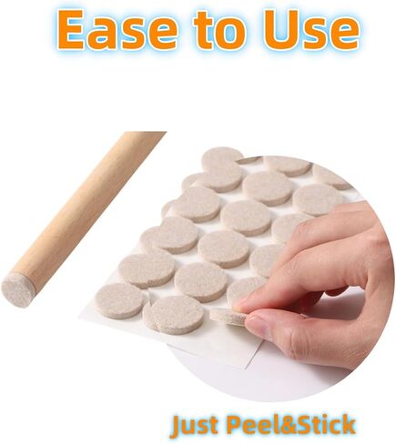 Furnigear Felt Pads Small 3/8" Felt Pads for Cabinet Doors Bumpers, Cabinet Cushion Dots Felt Cabinet Door Stops, Self Adhesive Thick Bumper Pads to Protect Surfaces -Anti Scratch 234 Pcs Round Beige in Kuwait