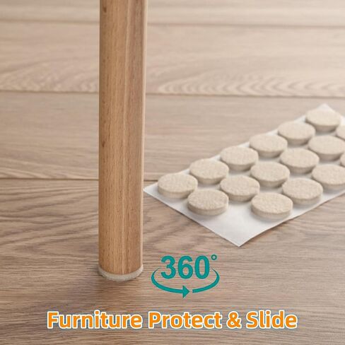 Furnigear Felt Pads Small 3/8" Felt Pads for Cabinet Doors Bumpers, Cabinet Cushion Dots Felt Cabinet Door Stops, Self Adhesive Thick Bumper Pads to Protect Surfaces -Anti Scratch 234 Pcs Round Beige in Kuwait
