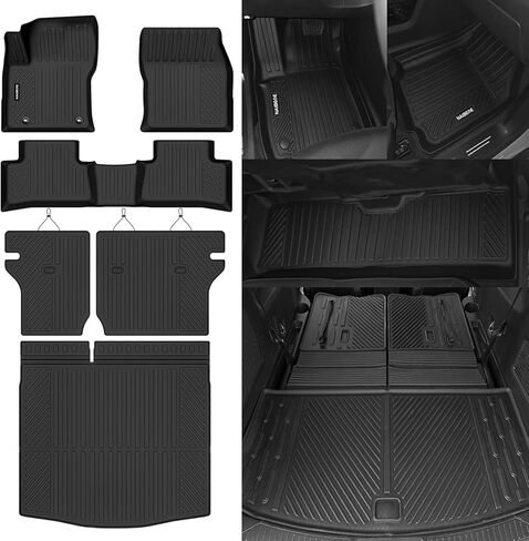 Naibeve Floor Mats for 2015-2019 Ford Explorer 7 Seats - All Weather for Ford Explorer Floor Mats & Cargo Mat Liner Upgrade Foldable Accessories(Floor Mats+Foldable Trunk Mat) in Saudi Arabia