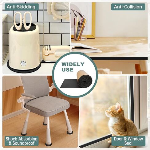 FONUNO Foam Padding Sheets with Adhesive Foam Insulation Neoprene Sheets Closed Cell Insulation Neoprene Rubber Roll for Gaskets Liner Crafts DIY Projects, Black, 12" Wide x 59" Long x 1/16" Thick in Kuwait