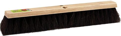 رأس مكنسة دفع من شعر الحصان النقي، 60.96 سم، كتلة خشبية شديدة التحمل مع فتحتين ملولبتين - تنظيف الغبار والحطام الناعم للاستخدام المنزلي أو الصناعي، شعيرات فاخرة فاخرة in Kuwait